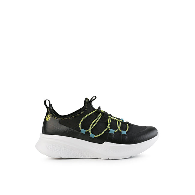 Hush Puppies Sepatu Sneaker Pria Spark Bungee In Bold Black Textile
