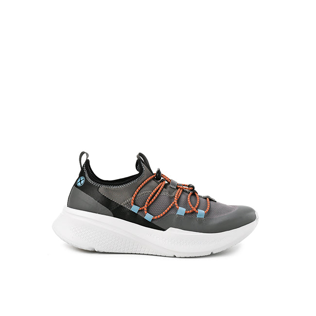 Hush Puppies Sepatu Sneaker Pria Spark Bungee In Charcoal Grey Textile