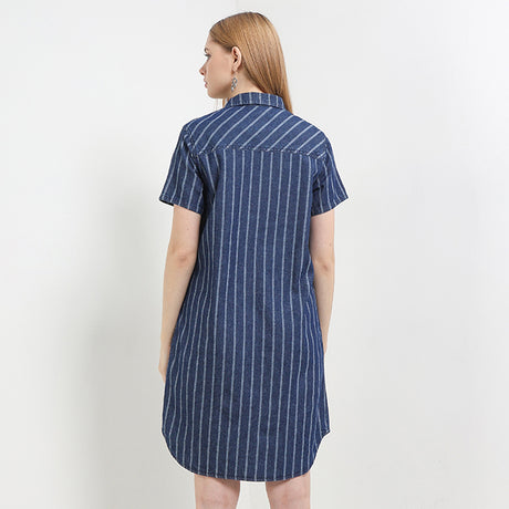 Dress Strepo In Dark Blue