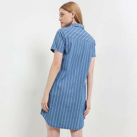 Dress Strepo In Medium Blue
