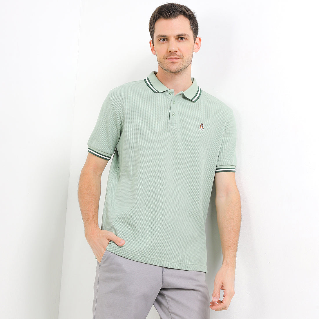 Hush Puppies Pakaian Pria Polo Maeso In Sage
