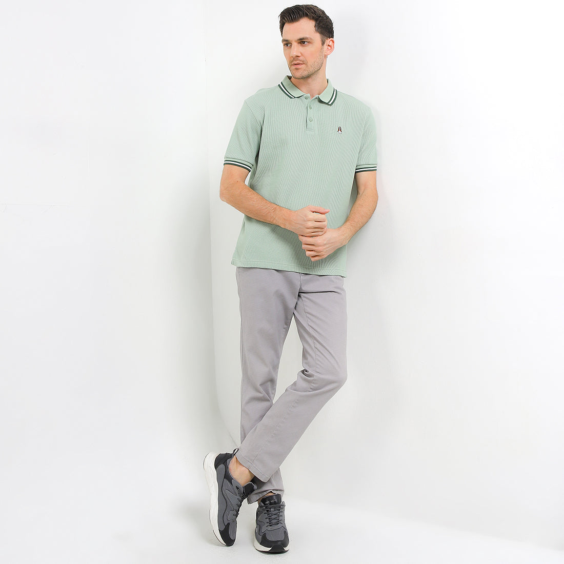 Hush Puppies Pakaian Pria Polo Maeso In Sage