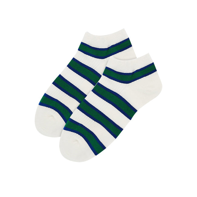 Mens Ankle Socks In White / Green / Blue