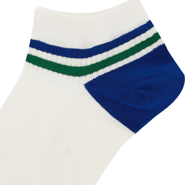 Mens Ankle Socks In White / Green / Blue