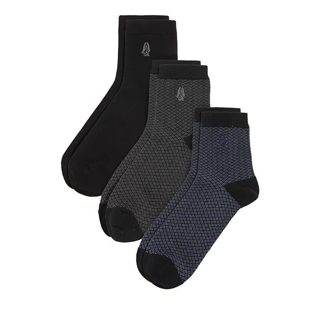 Gale M Qua Socks In Bk/Gy/Bk
