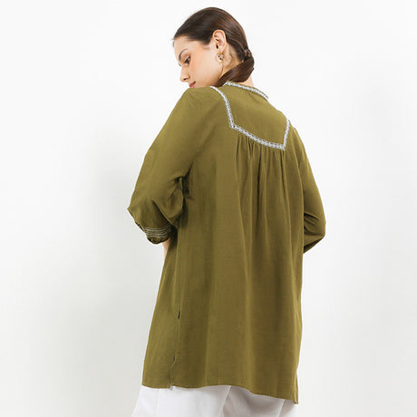 Linen Libira In Olive