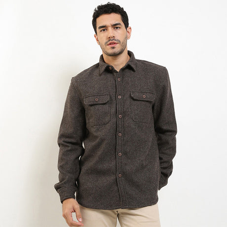 Hush Puppies Apparel Pria Kemeja Drillo In Brown S