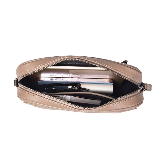 Moon Clutch/Messenger Bag In Taupe