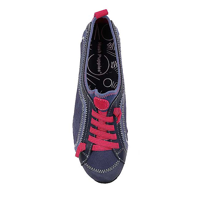 Ladies Casual - Qualify In Blue Leather/Fuschia