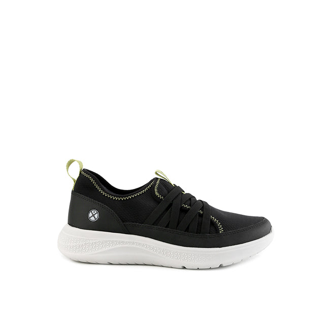 Hush Puppies Sepatu Slip On Wanita Elevate Step-In In Bold Black Textile