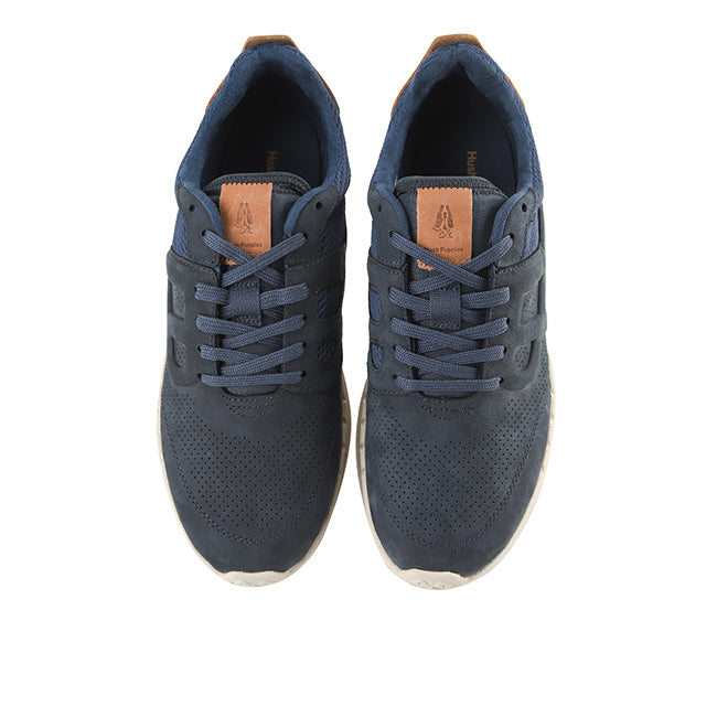 Seventy8 Lthr Runner In Navy Blue Nubuck