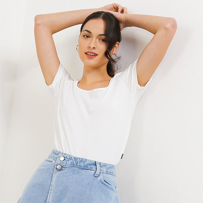 Hush Puppies Pakaian Kaos Wanita Peta In White