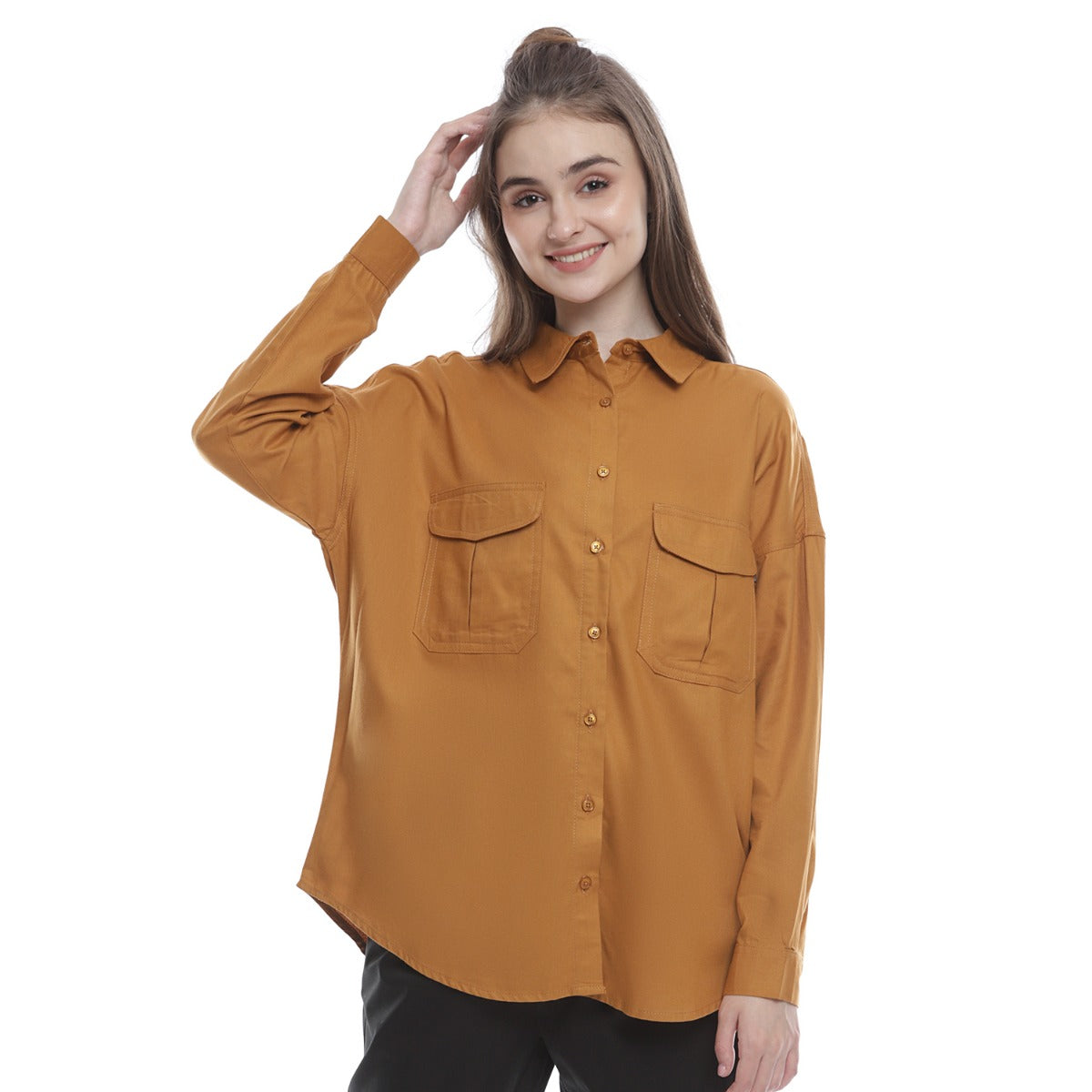 Hush Puppies Pakaian Kemeja Wanita Niya In Mustard