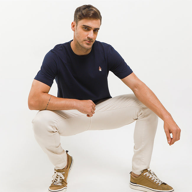 Hush Puppies Pakaian Kaos Pria Leviero Crew 2 In Navy