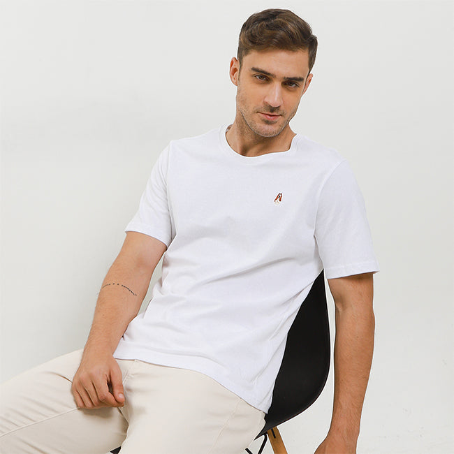 Hush Puppies Pakaian Kaos Pria Leviero Crew 2 In White