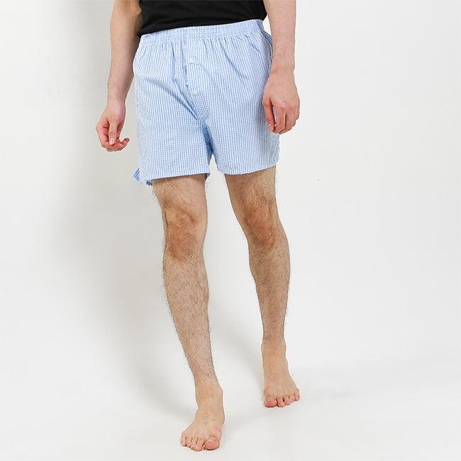 Hush Puppies Pakaian Underwear Pria Woven Boxer In Blue