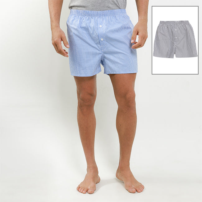 Hush Puppies Pakaian Underwear Pria Woven Boxer In Light Blue