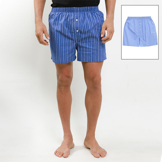 Hush Puppies Pakaian Underwear Pria Woven Boxer In Blue