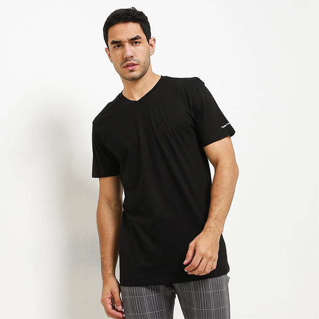 Hush Puppies Pakaian Underwear Pria V Neck Tee In Black