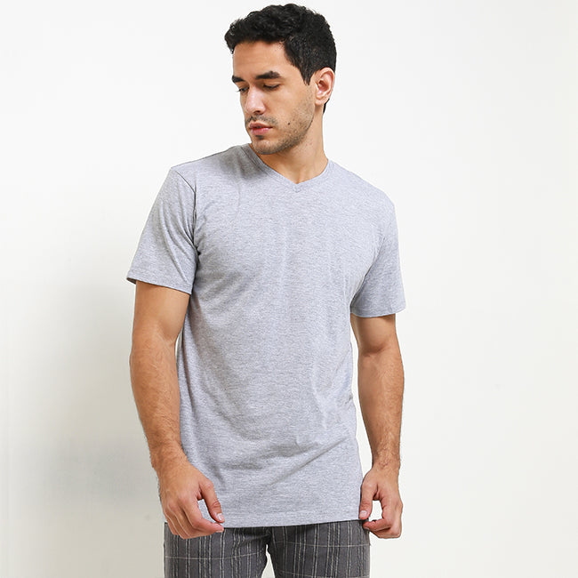 Hush Puppies Pakaian Underwear Pria V Neck Tee In Gray