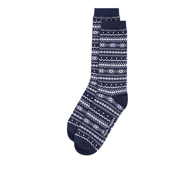 Chris M Crew Socks In Navy/Gray
