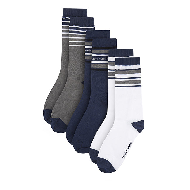 Capo M Crew Socks In Gy/Nv/Wh